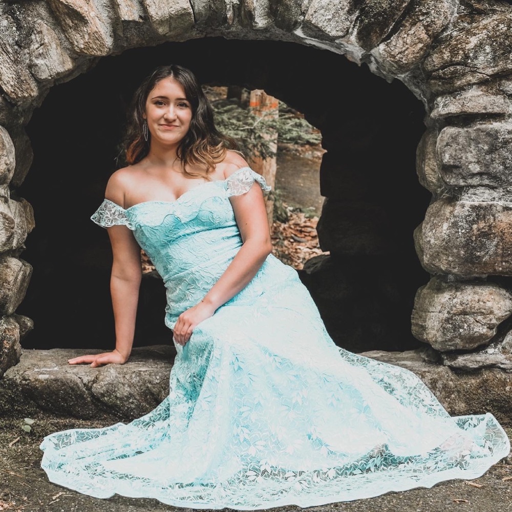 Shein Blue Lace Gown
